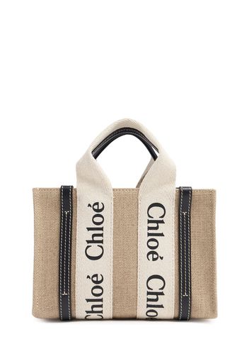 Mini Woody Linen Top Handle Bag