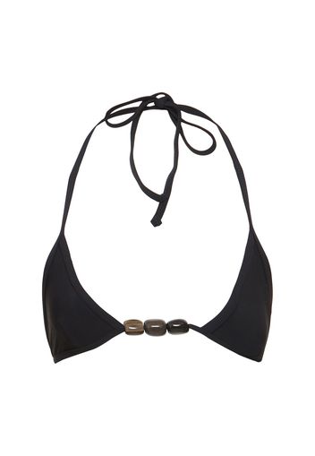 Top Bikini A Triangolo Con Cristalli