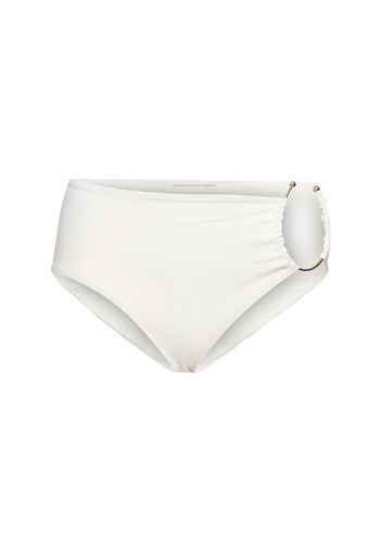 Slip Bikini Vita Alta Con Anello In Metallo