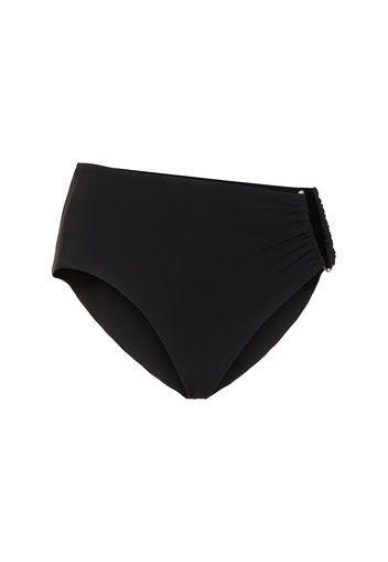 Slip Bikini Vita Alta Con Anello In Metallo