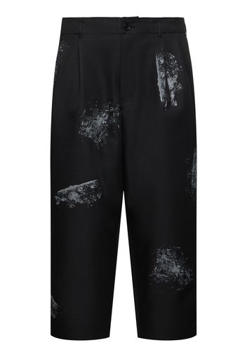 Pleated Printed Twill Pants