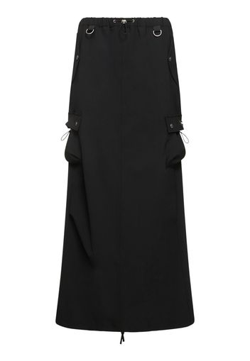 Tailored Cool Wool Blend Cargo Skirt