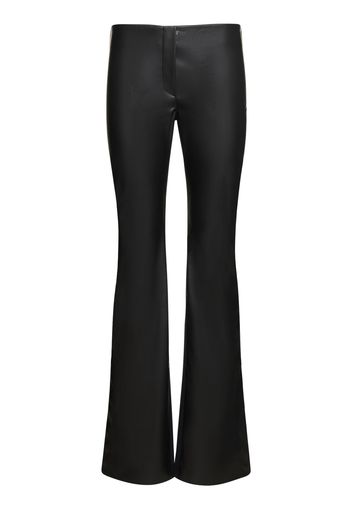 Paneled Flared Faux Leather Pants