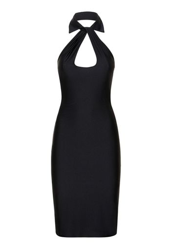 Open Chest Stretch Jersey Midi Dress