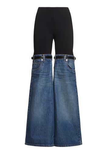 Hybrid Denim Cotton High Rise Pants