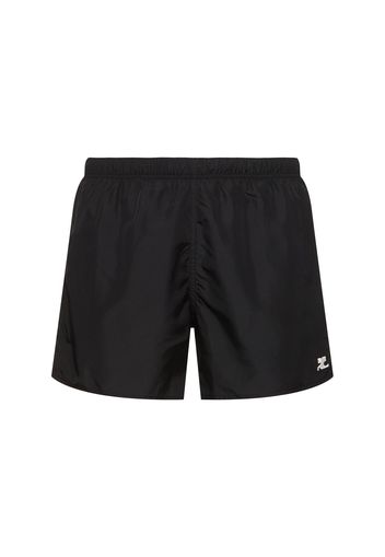 Shorts Mare In Techno Con Ricamo Logo