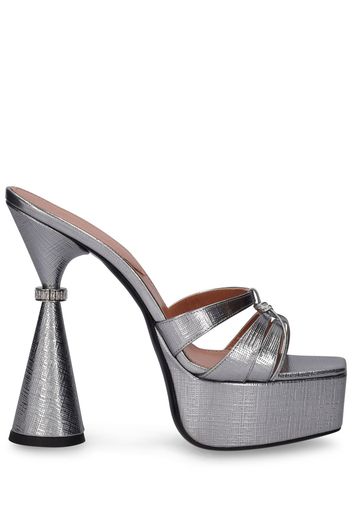 Mules Sienna In Pelle Metallizzata 130mm