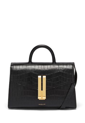 Midi Montreal Croc Embossed Leather Bag