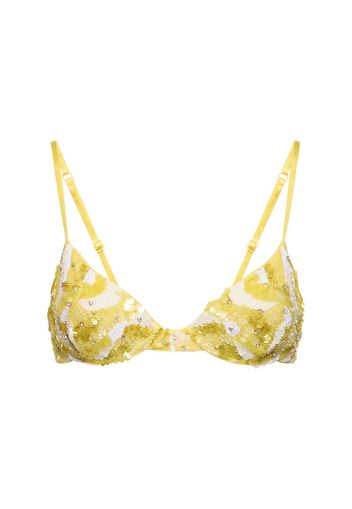 Embroidered Tulle Bra