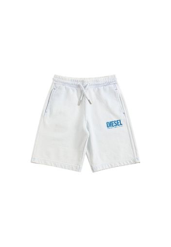 Shorts In Felpa Di Cotone Con Logo