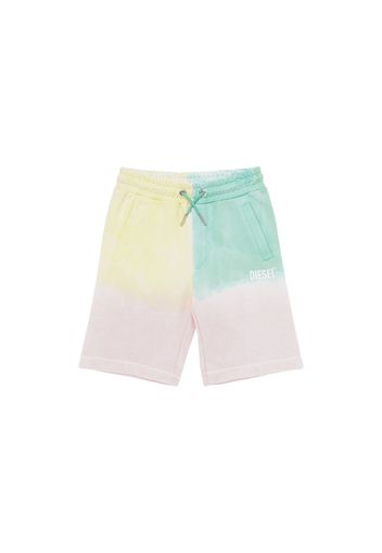 Shorts In Felpa Di Cotone Color Block