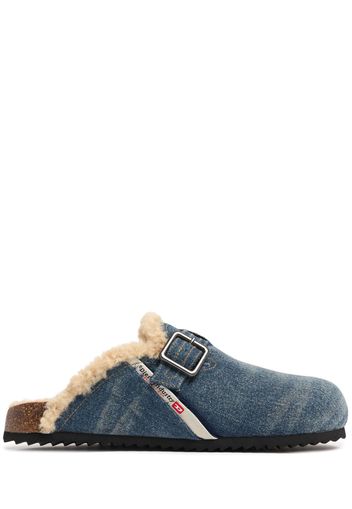 Mules Woodstock In Denim Di Cotone