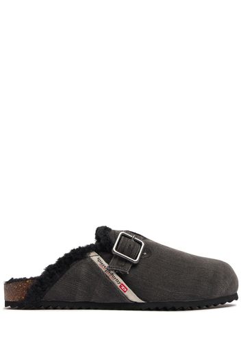 Mules Woodstock In Denim Di Cotone