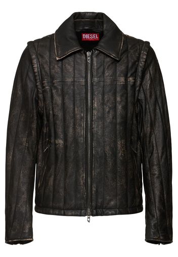 Giacca Biker Albert In Pelle Effetto Distressed