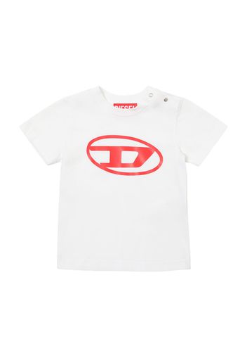 T-shirt In Jersey Di Cotone Stampato Con Logo