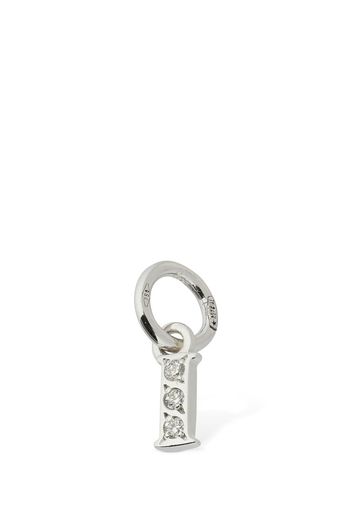 Charm “i” In Oro Bianco 18kt Con Diamanti