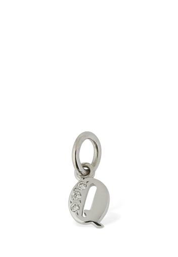 Charm “q” In Oro Bianco 18kt Con Diamanti