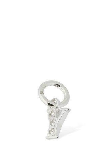 Charm “y” In Oro Bianco 18kt Con Diamanti