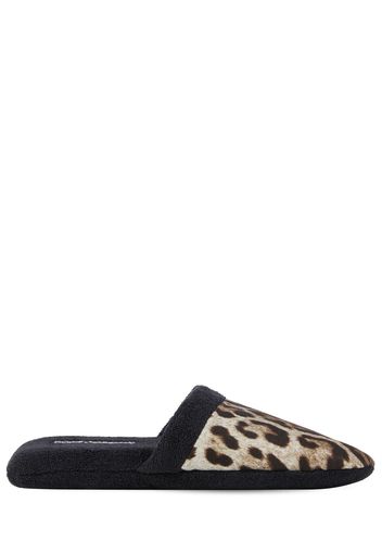Pantofole Leopardo In Spugna Di Cotone