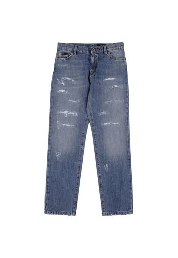 Jeans In Denim Di Cotone Stonewashed