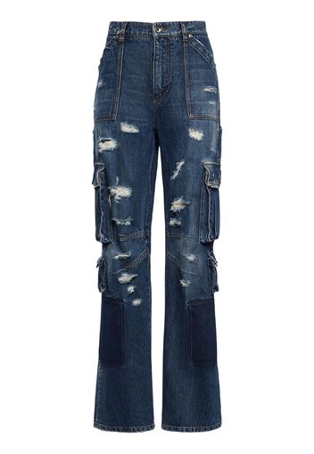 Jeans Cargo Distressed Con Logo