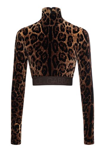 Crop Top In Ciniglia Leopard