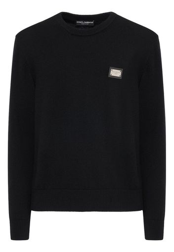 Maglia In Lana E Cashmere / Placchetta Logo