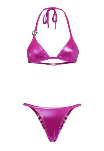 Set Bikini A Triangolo In Jersey Lamé