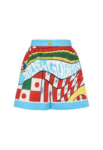 Shorts Carretto In Cotone Stampato