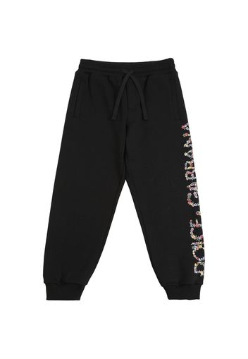 Pantaloni In Felpa Di Cotone Con Logo