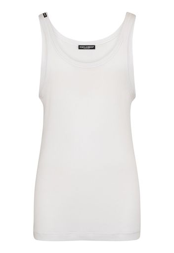 Tank Top In Jersey Di Cotone A Costine