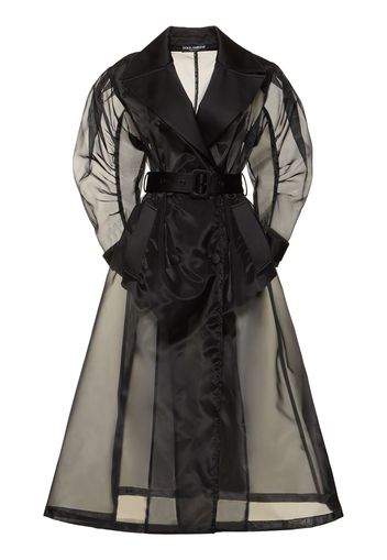 Long Belted Organza Coat