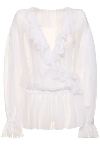 Ruffled Silk Shirt