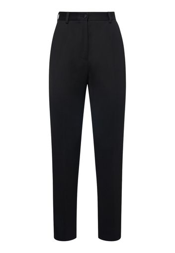 High Waist Wool Gabardine Pants