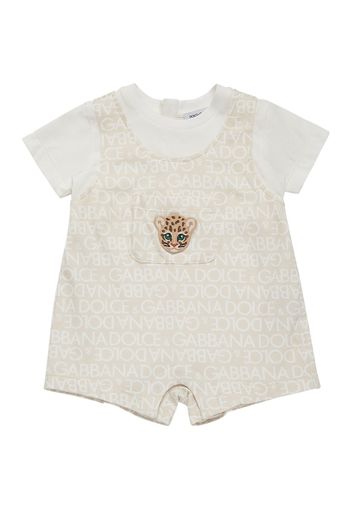 Animal Print Romper W/ Logo