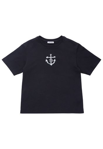 T-shirt In Jersey Di Cotone Stampato