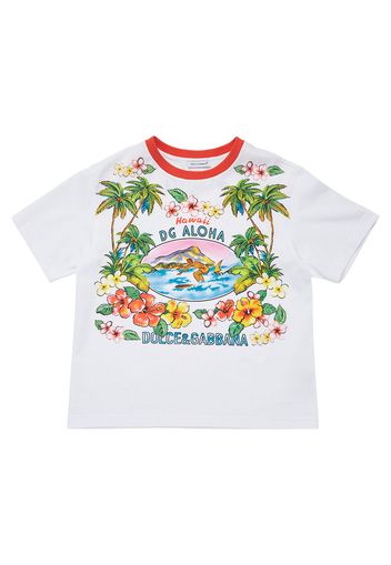 T-shirt In Jersey Di Cotone Stampato