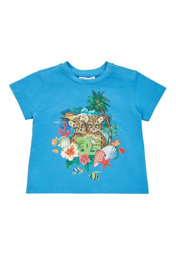 T-shirt In Jersey Di Cotone Con Stampa