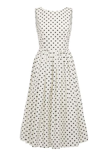 Polka Dots Sleeveless Cotton Midi Dress