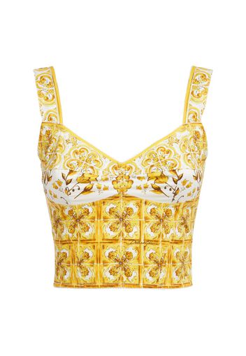 Crop Top Stampa Maiolica