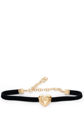 Choker In Velluto Con Cuore Logato