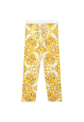 Maiolica Print Cotton Leggings