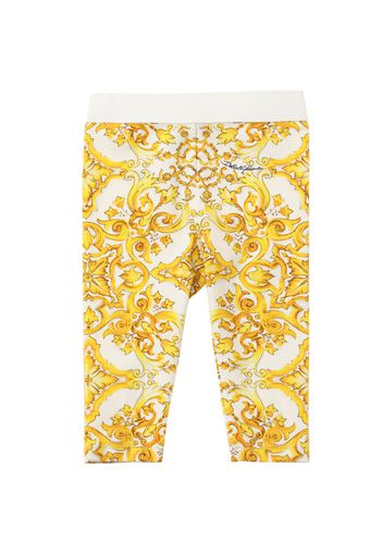 Maiolica Print Cotton Jersey Leggings