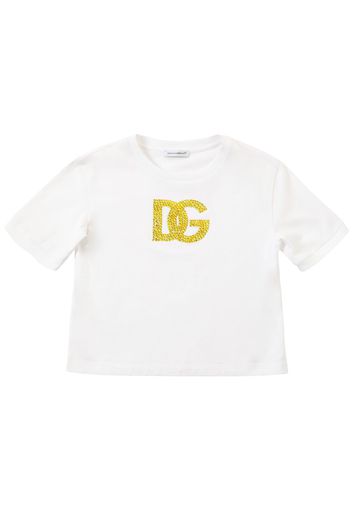 Embellished Logo Cotton Jersey T-shirt