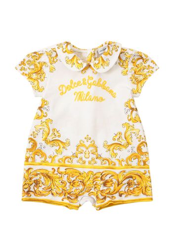 Maiolica Print Cotton Jersey Romper