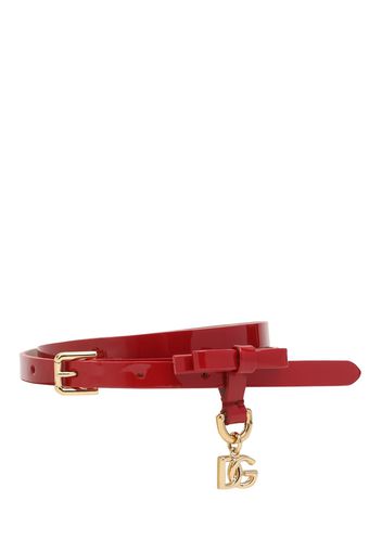 Patent Leather Belt W/logo Detail