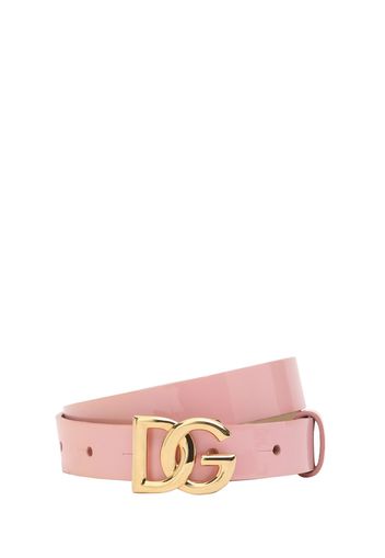 Patent Leather Belt W/logo Detail