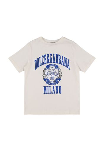 T-shirt In Jersey Di Cotone Stampato