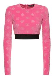 Crop Top In Ciniglia Monogram Jacquard