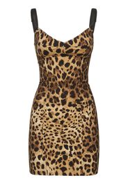 Vestito In Raso Leopard